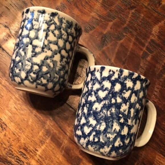 Set of 2 Folkcraft Sponge by Tienshan Mugs - Picture 1 of 10